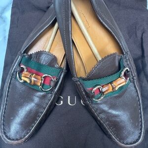 Gucci Brown Driving Moccasin with Bamboo detailing Size 37.5